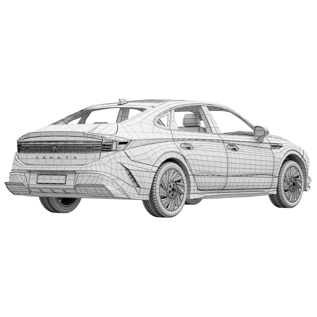 Hyundai Sonata 2024 3D Model – High Poly Car Asset, FBX, OBJ - View 18