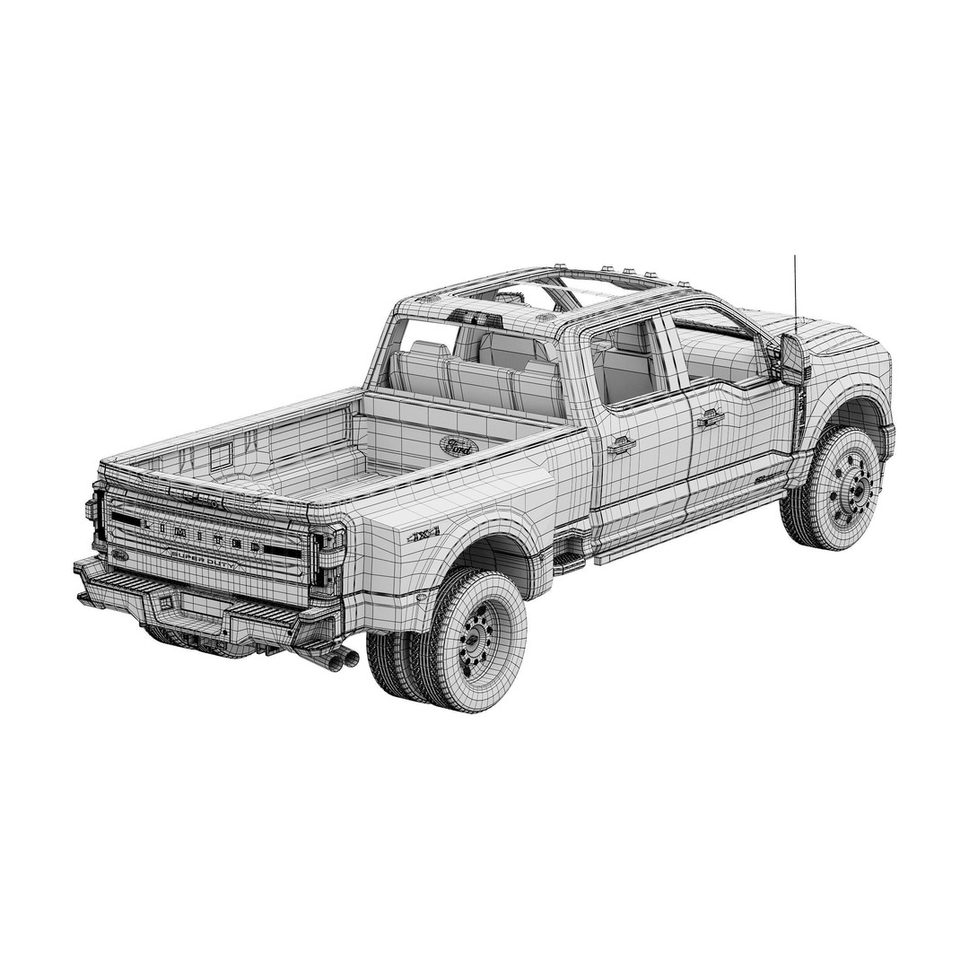 F-450 Super Duty Limited 2024 3D Model – High Poly SUV, FBX, PBR Textures