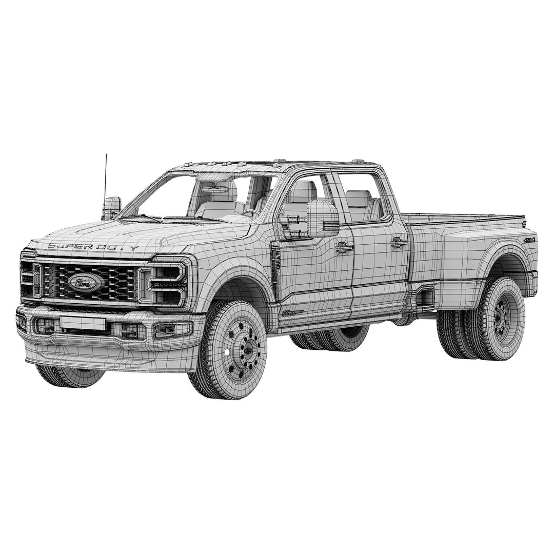 F-450 Super Duty Limited 2024 3D Model – High Poly SUV, FBX, PBR Textures - View 15