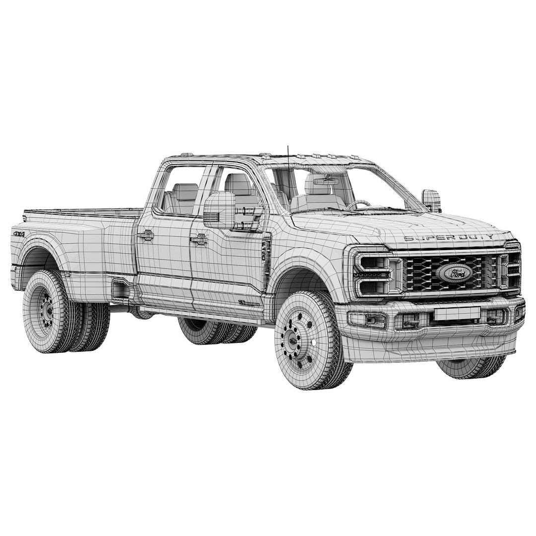 F-450 Super Duty Limited 2024 3D Model – High Poly SUV, FBX, PBR Textures - View 16