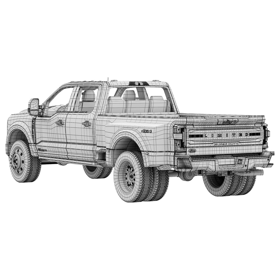 F-450 Super Duty Limited 2024 3D Model – High Poly SUV, FBX, PBR Textures - View 17