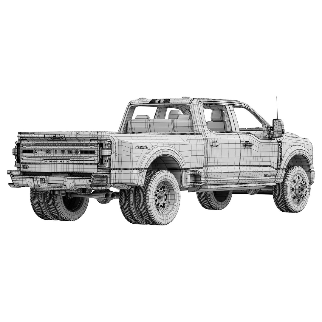 F-450 Super Duty Limited 2024 3D Model – High Poly SUV, FBX, PBR Textures - View 18