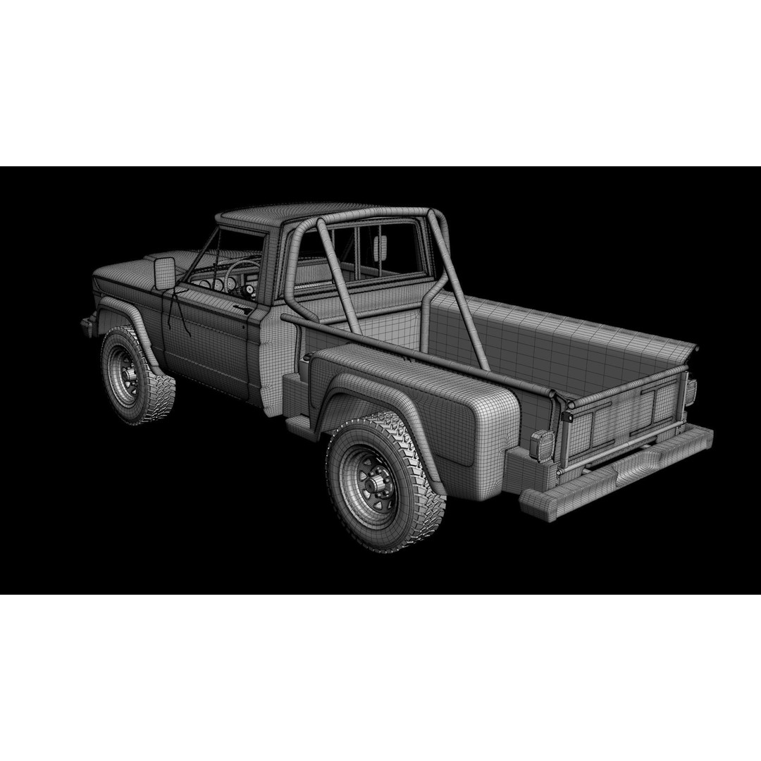 1981 Jeep J10 Sportside 3D Model – High Poly Game Asset, FBX