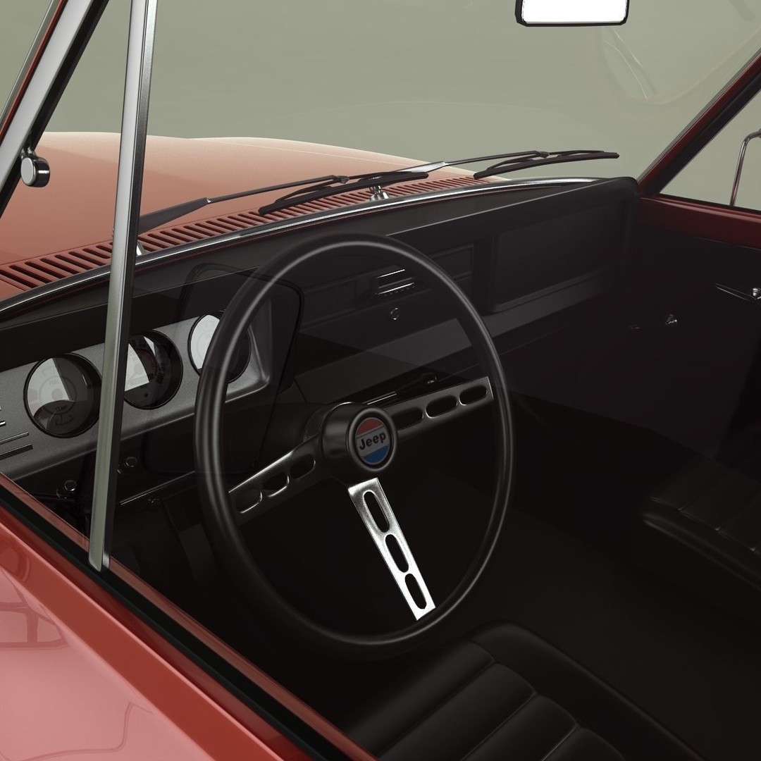 1981 Jeep J10 Sportside 3D Model – High Poly Game Asset, FBX - View 10