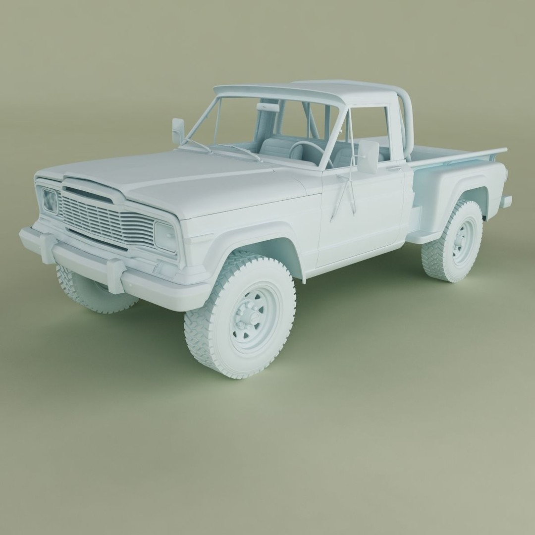 1981 Jeep J10 Sportside 3D Model – High Poly Game Asset, FBX - View 12