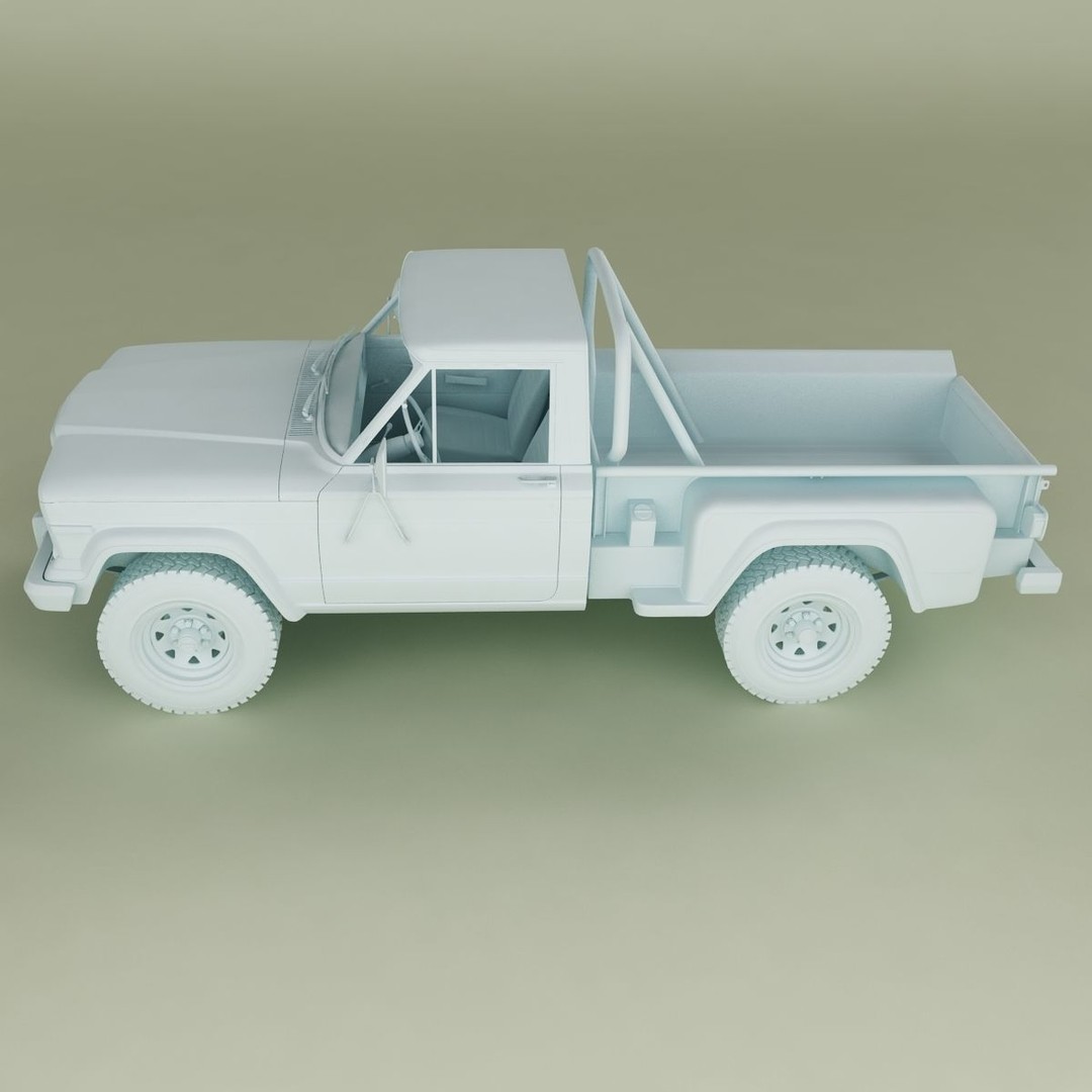 1981 Jeep J10 Sportside 3D Model – High Poly Game Asset, FBX - View 13