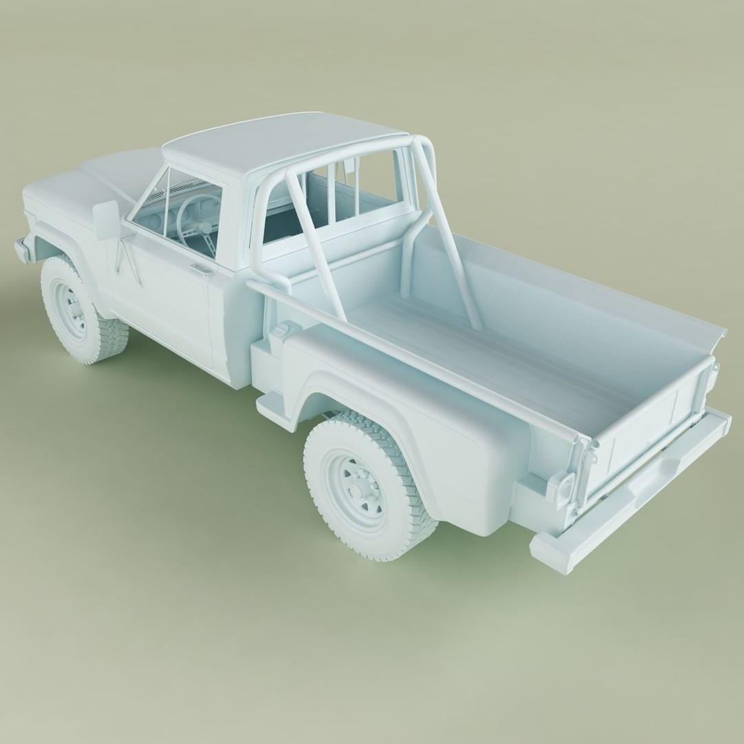 1981 Jeep J10 Sportside 3D Model – High Poly Game Asset, FBX - View 14