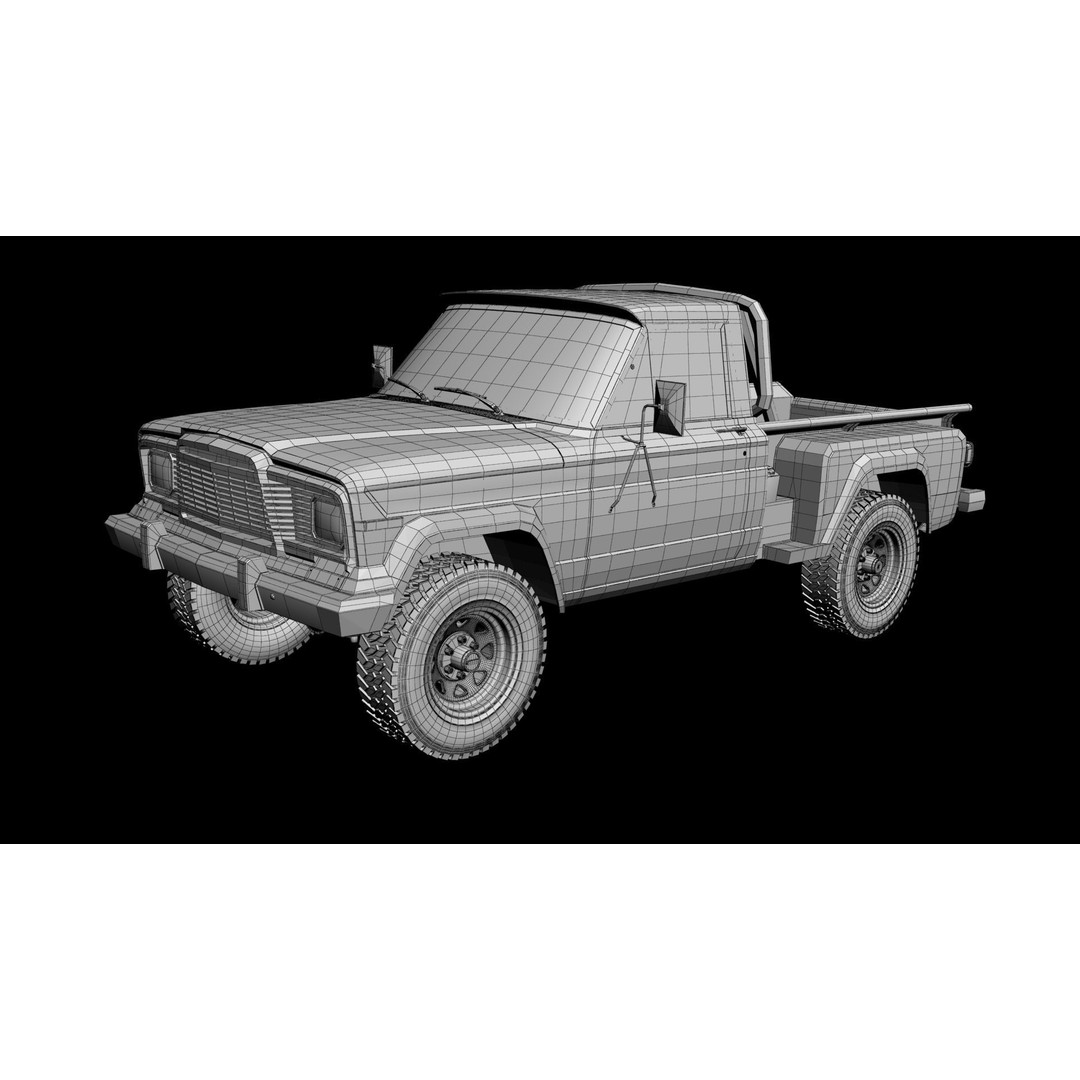 1981 Jeep J10 Sportside 3D Model – High Poly Game Asset, FBX - View 15