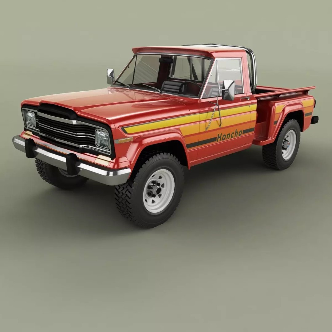 1981 Jeep J10 Sportside 3D Model – High Poly Game Asset, FBX - View 2