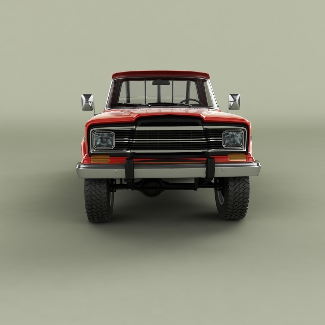 1981 Jeep J10 Sportside 3D Model – High Poly Game Asset, FBX - View 6