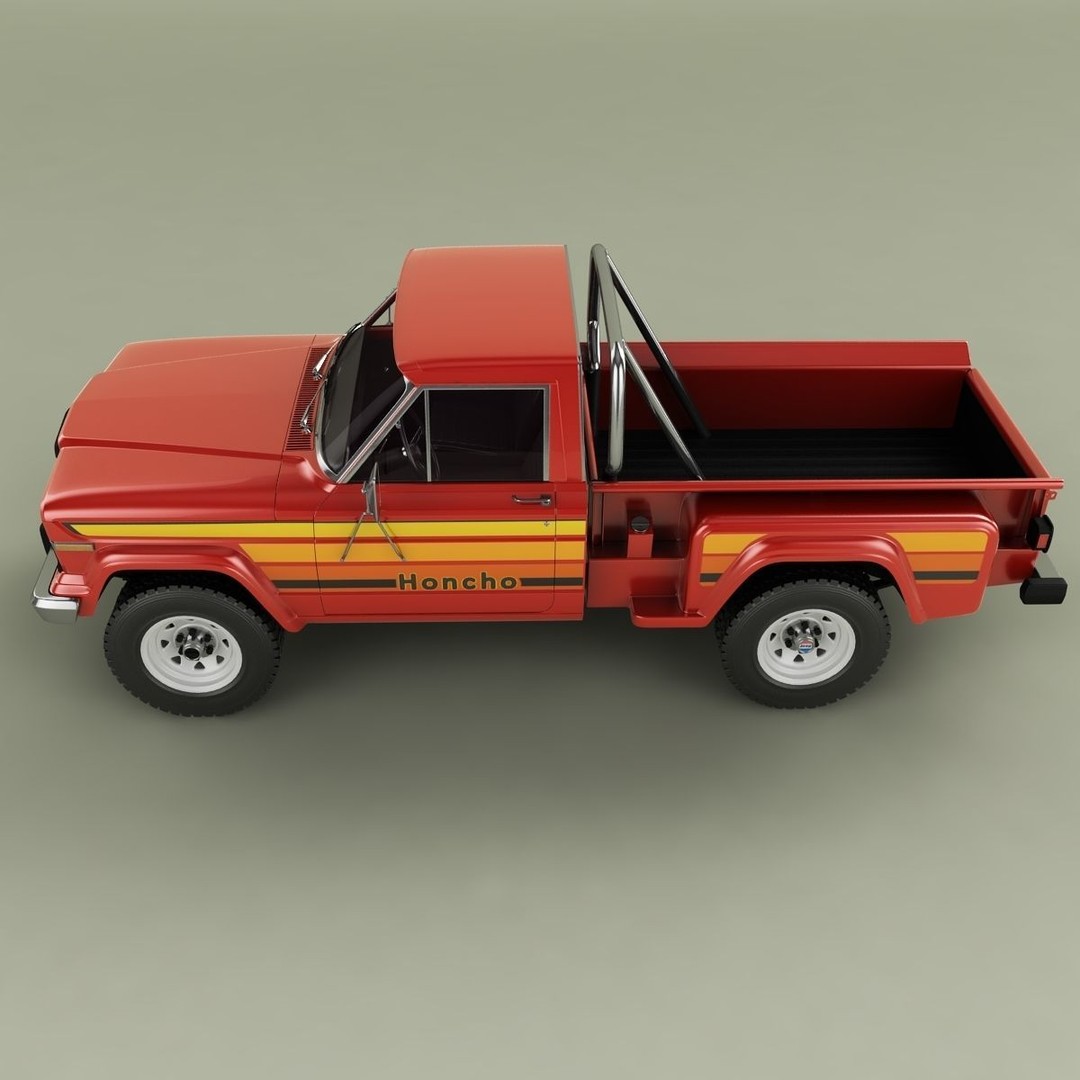 1981 Jeep J10 Sportside 3D Model – High Poly Game Asset, FBX - View 8