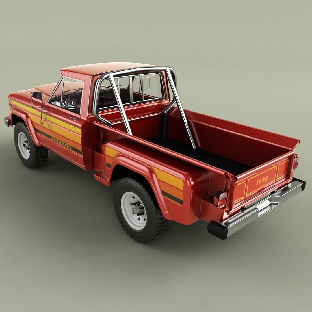 1981 Jeep J10 Sportside 3D Model – High Poly Game Asset, FBX - View 9