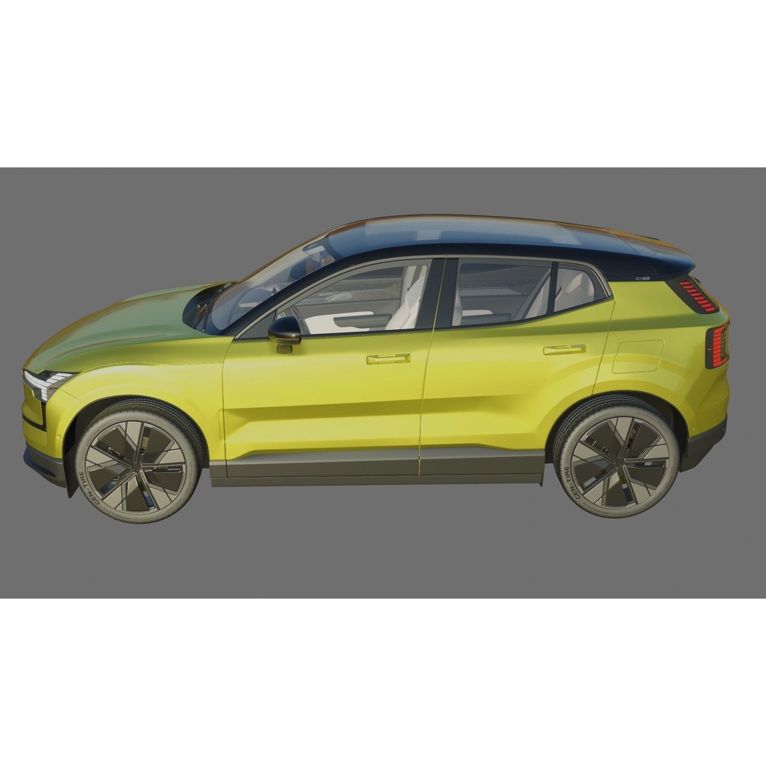Volvo EX30 2025 3D Model – Realistic SUV with Interior, FBX, Blender - View 24