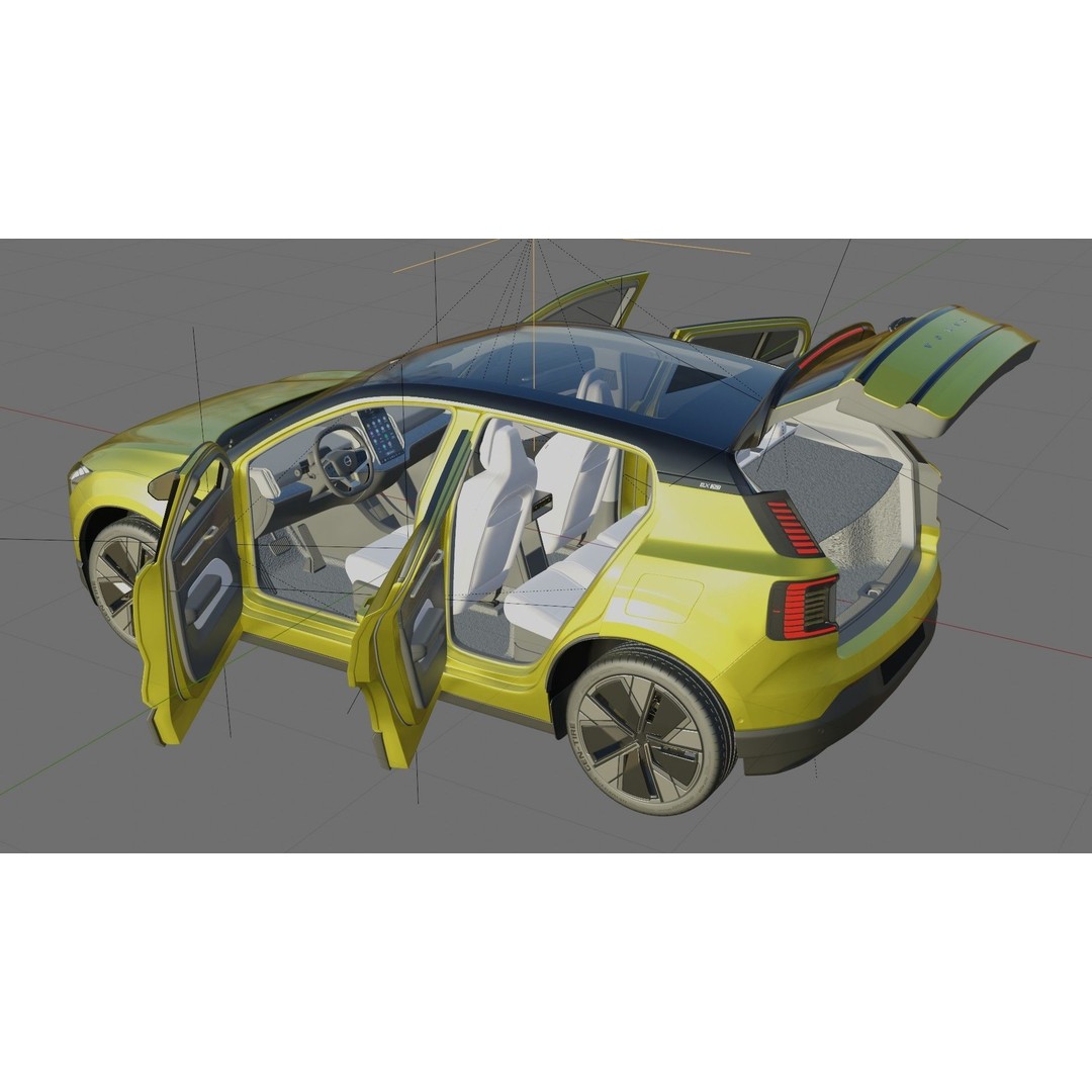 Volvo EX30 2025 3D Model – Realistic SUV with Interior, FBX, Blender - View 26