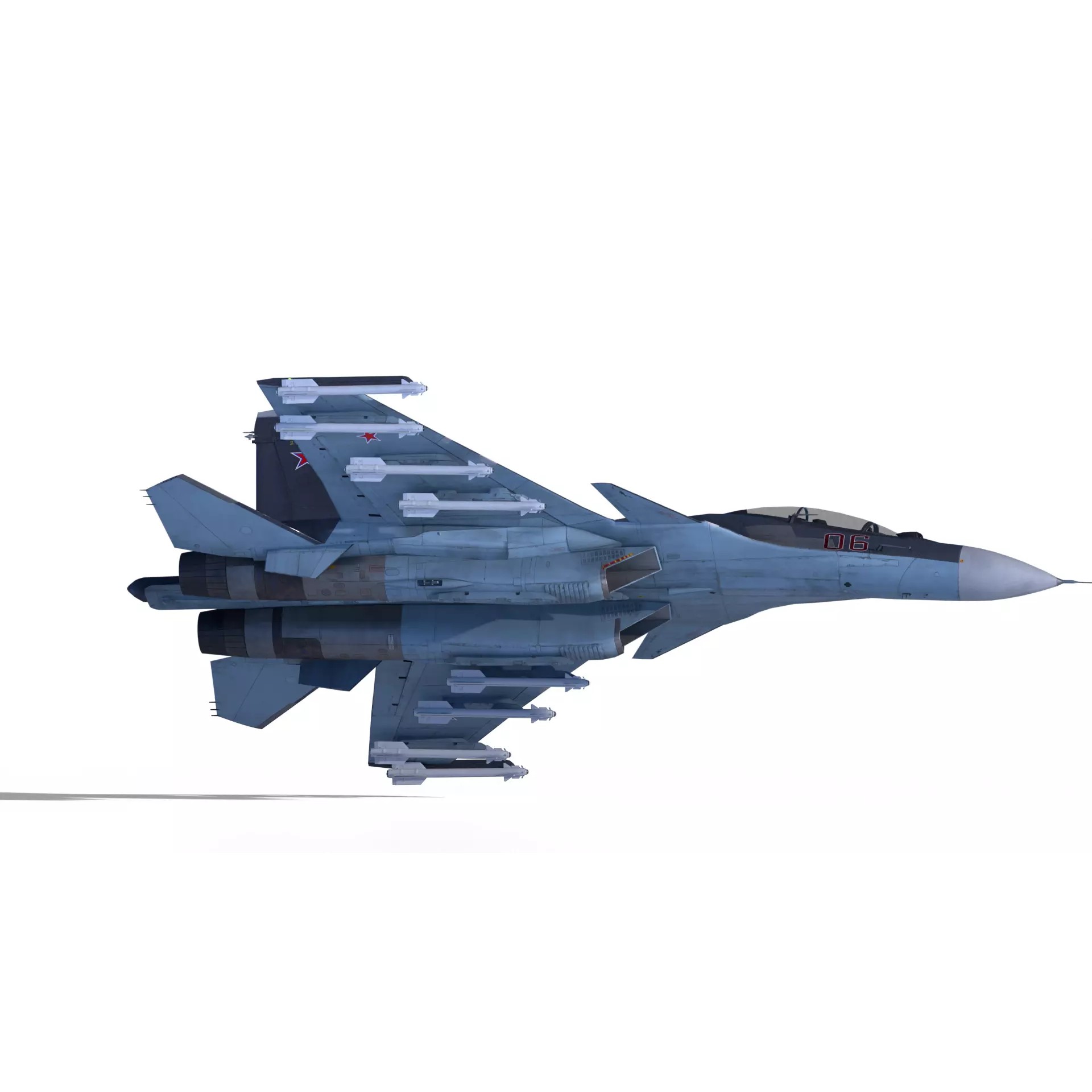 Soukhoi Su-30 - Low-Poly Game-Ready 3D Model - View 12
