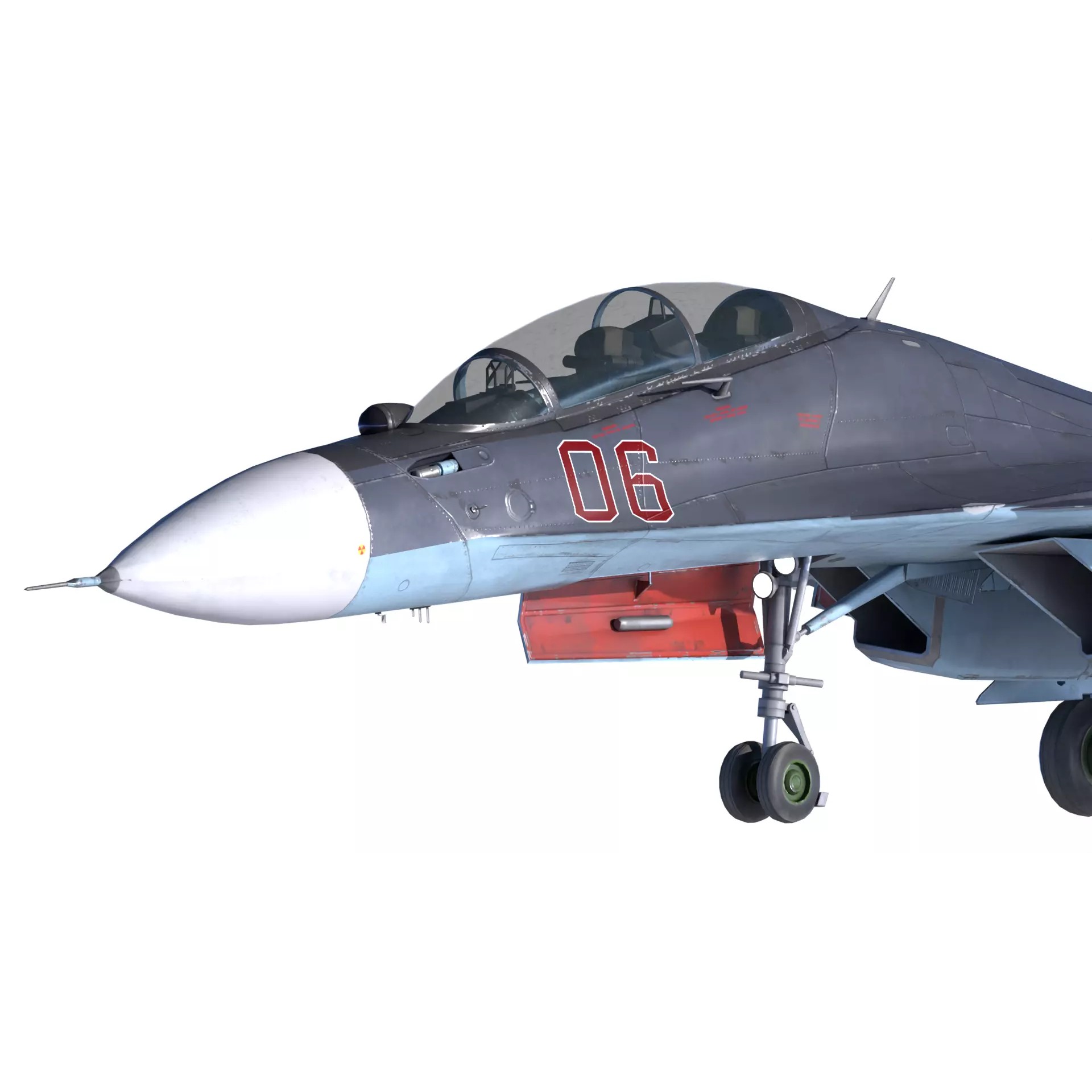 Soukhoi Su-30 - Low-Poly Game-Ready 3D Model - View 4