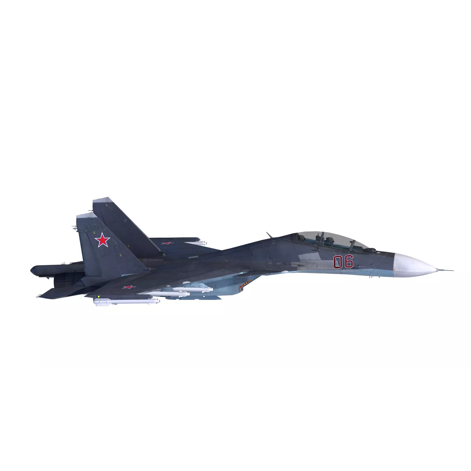 Soukhoi Su-30 - Low-Poly Game-Ready 3D Model - View 5