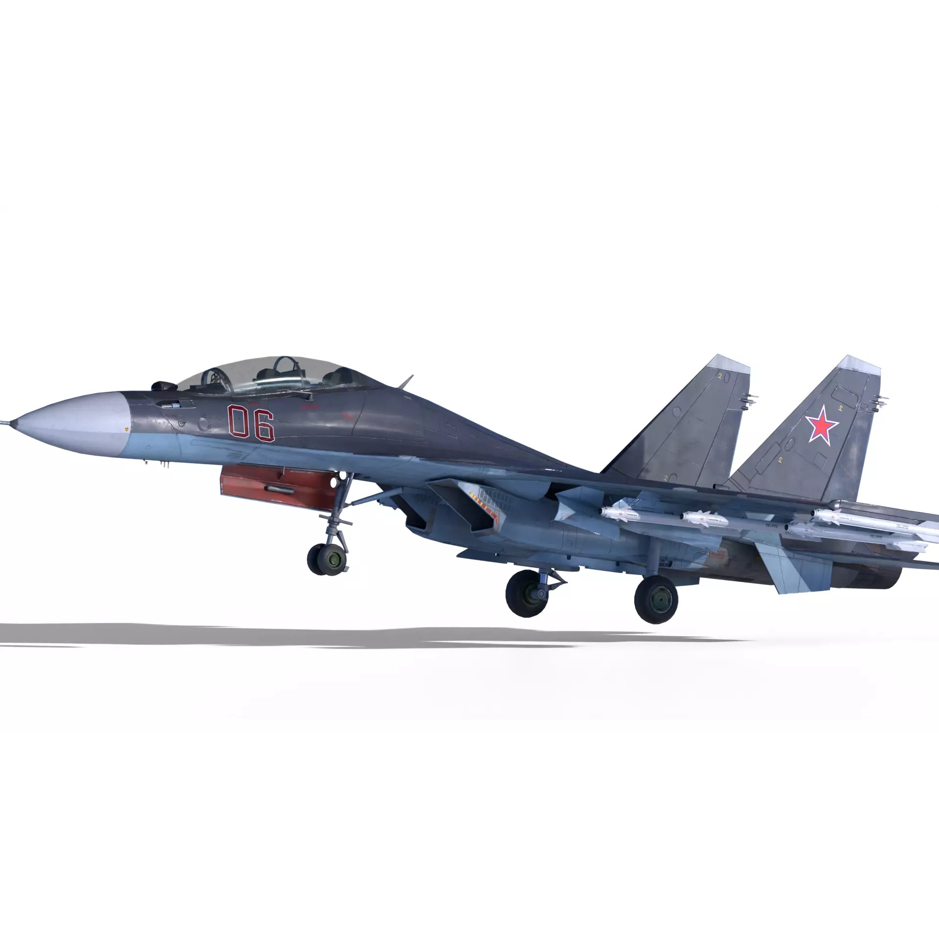 Soukhoi Su-30 - Low-Poly Game-Ready 3D Model - View 7