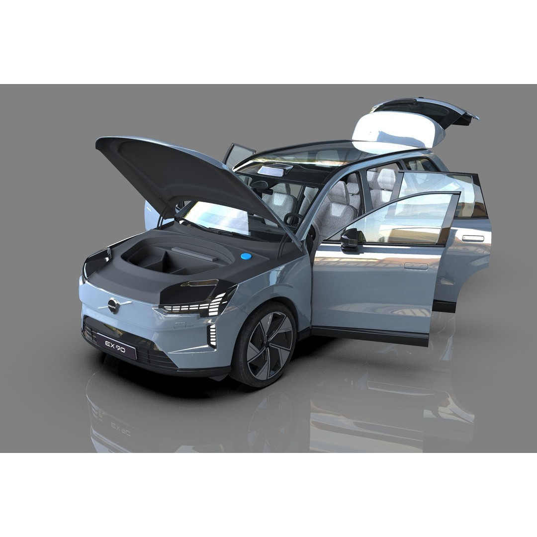 Volvo EX90 2023 3D Model – High Poly SUV with Openable Doors, FBX, OBJ, Blender - View 13