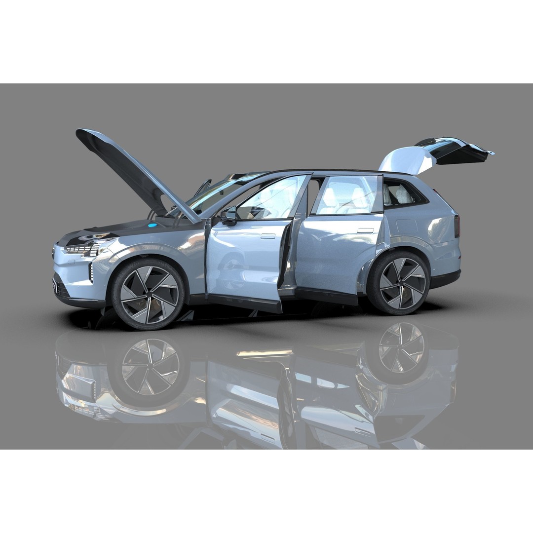 Volvo EX90 2023 3D Model – High Poly SUV with Openable Doors, FBX, OBJ, Blender - View 14
