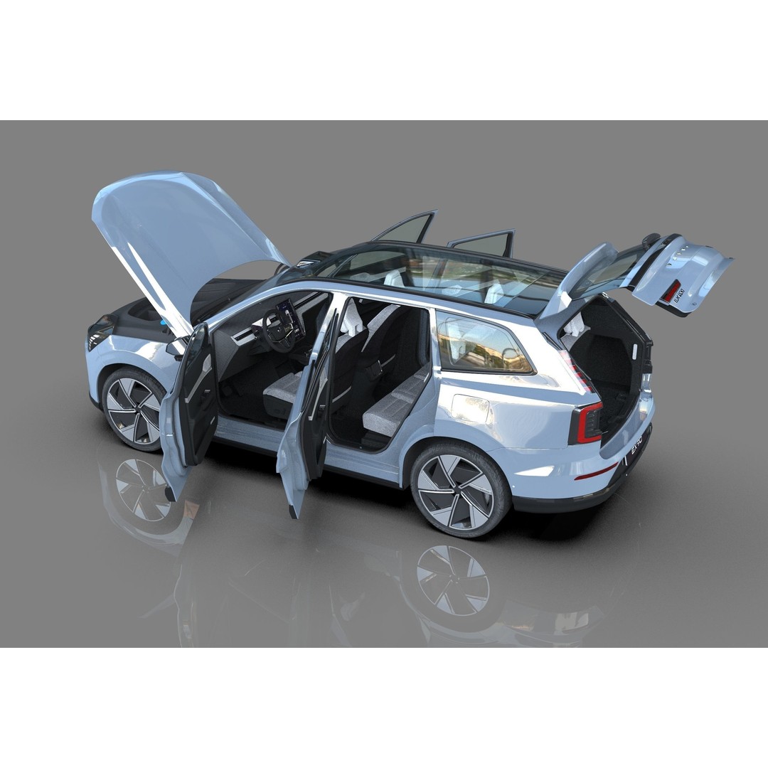 Volvo EX90 2023 3D Model – High Poly SUV with Openable Doors, FBX, OBJ, Blender - View 15