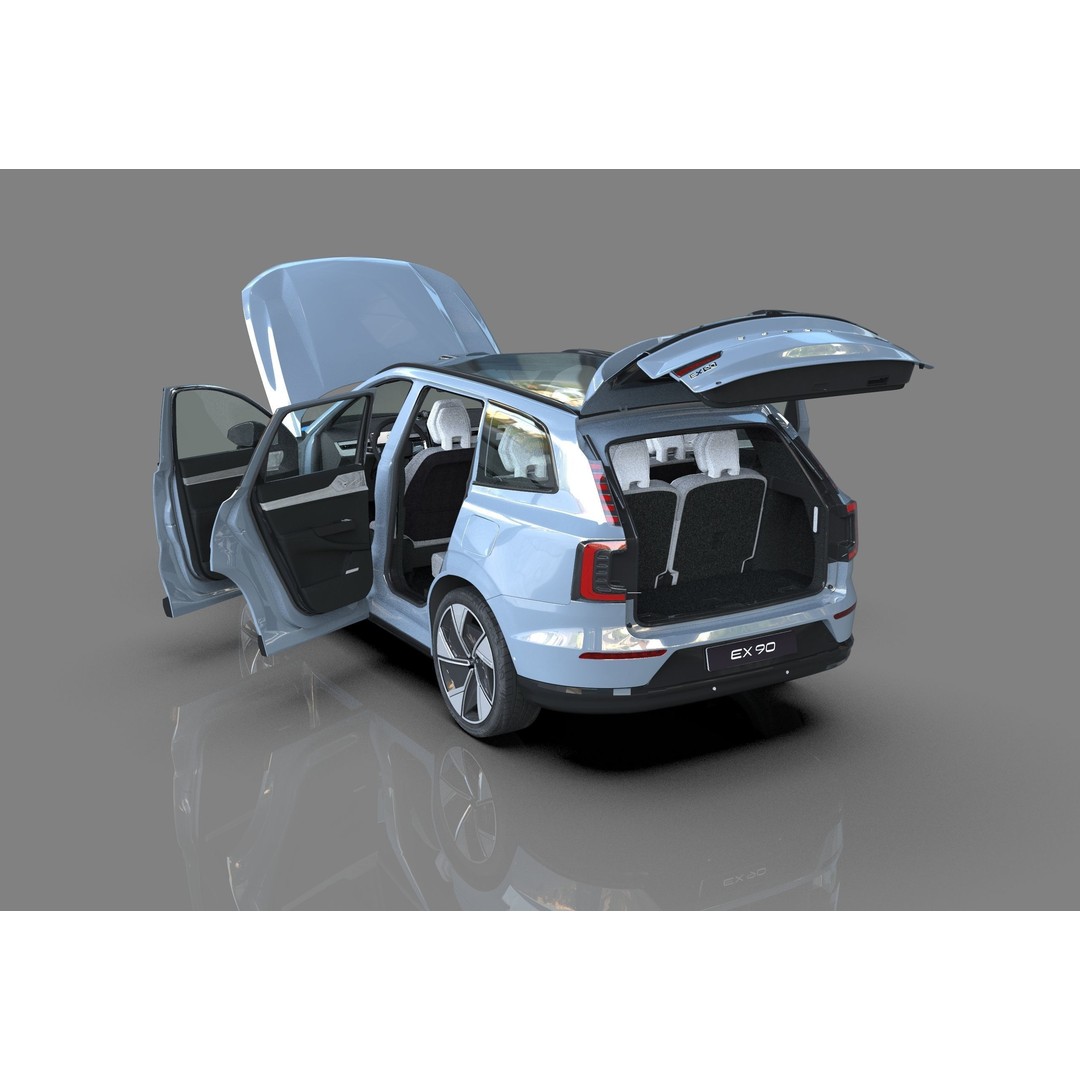 Volvo EX90 2023 3D Model – High Poly SUV with Openable Doors, FBX, OBJ, Blender - View 16
