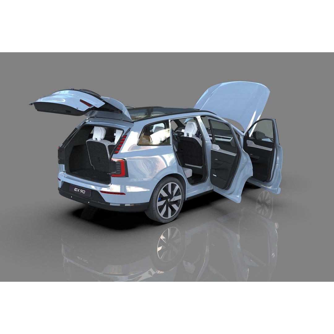 Volvo EX90 2023 3D Model – High Poly SUV with Openable Doors, FBX, OBJ, Blender - View 17