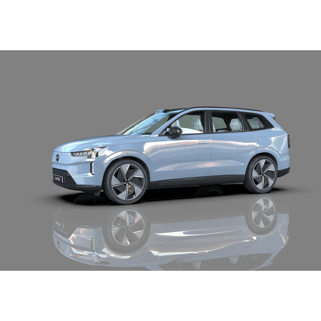 Volvo EX90 2023 3D Model – High Poly SUV with Openable Doors, FBX, OBJ, Blender - View 3