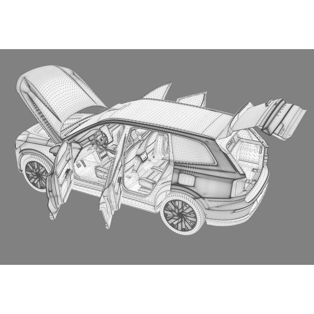Volvo EX90 2023 3D Model – High Poly SUV with Openable Doors, FBX, OBJ, Blender - View 31