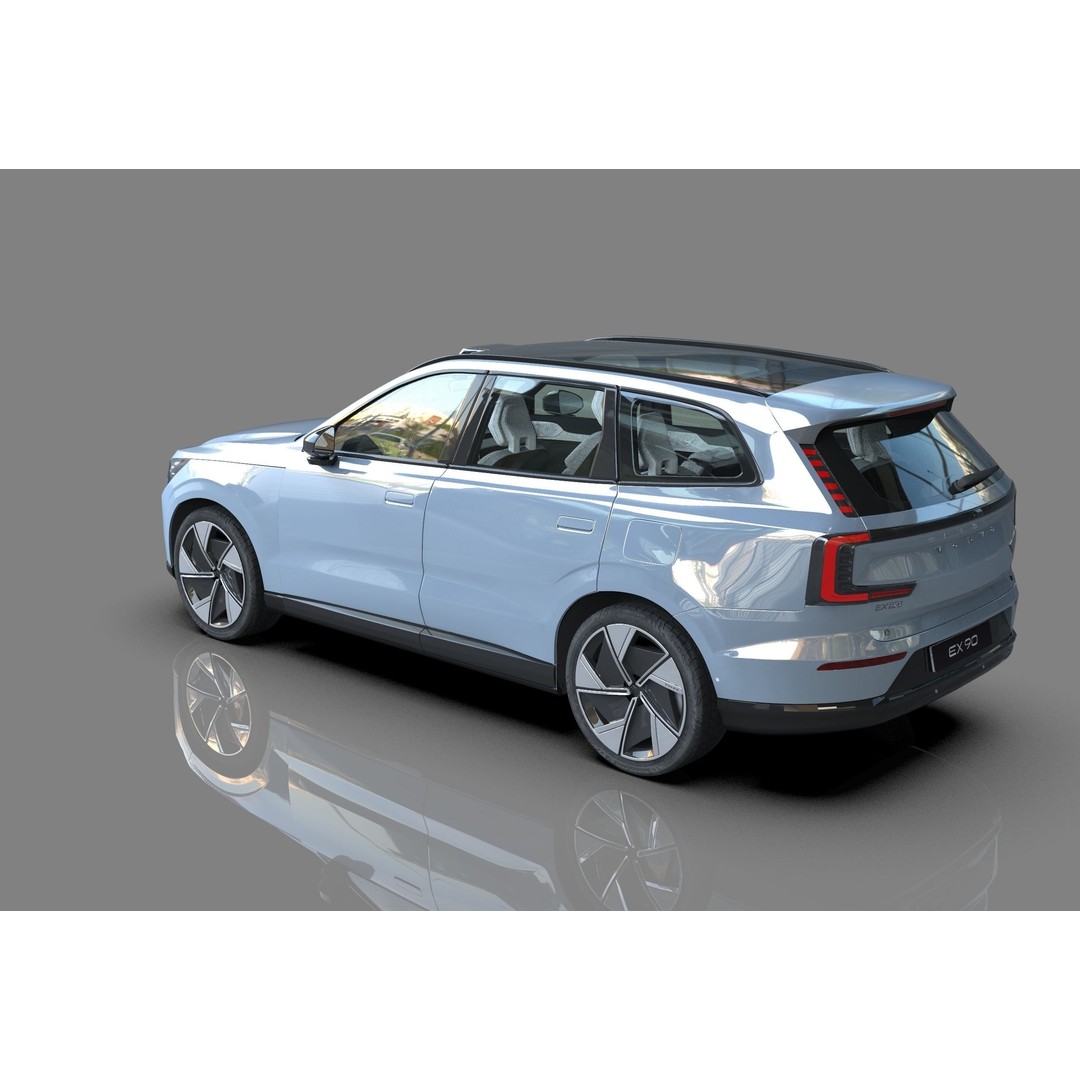 Volvo EX90 2023 3D Model – High Poly SUV with Openable Doors, FBX, OBJ, Blender - View 5