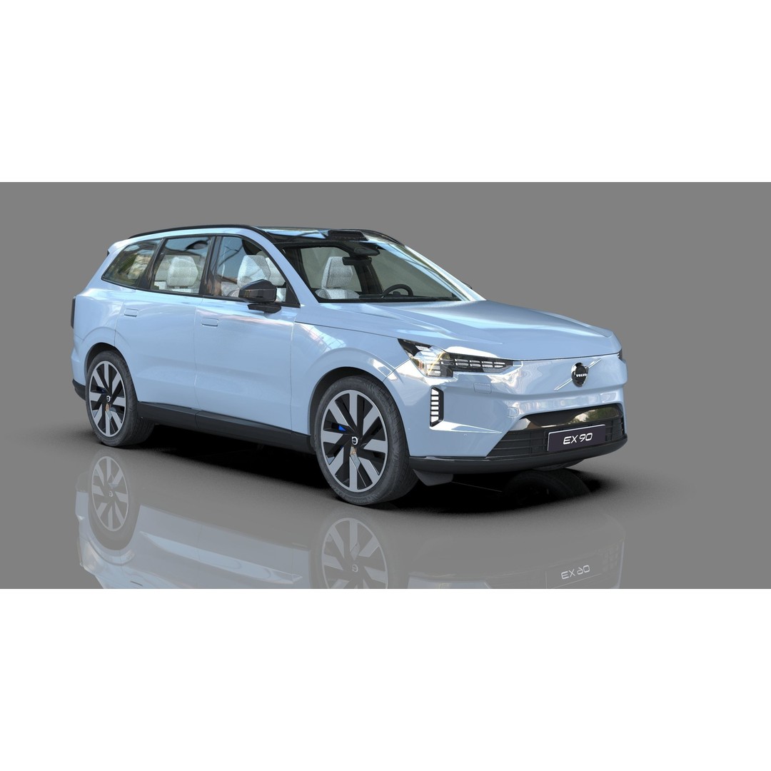 Volvo EX90 2023 3D Model – High Poly SUV with Openable Doors, FBX, OBJ, Blender - View 8