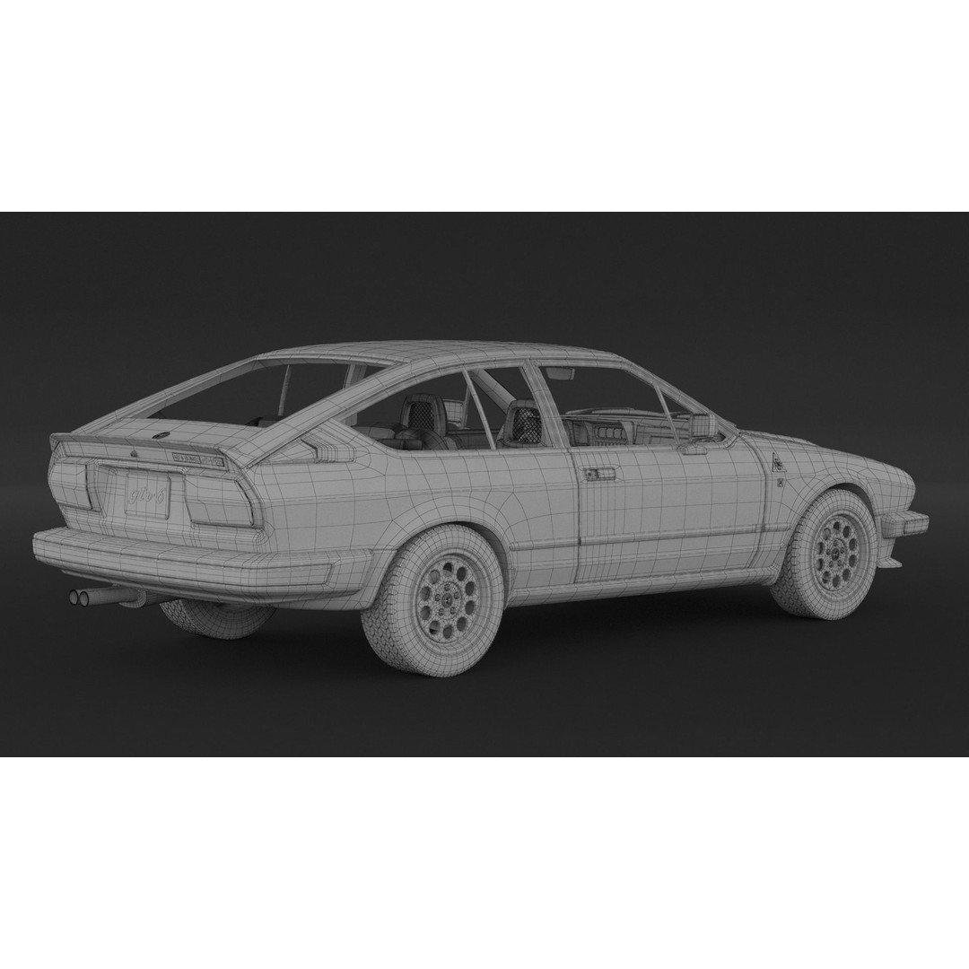Alfa Romeo Alfetta GTV6 3D Model – High Poly Game Asset, FBX, OBJ - View 10