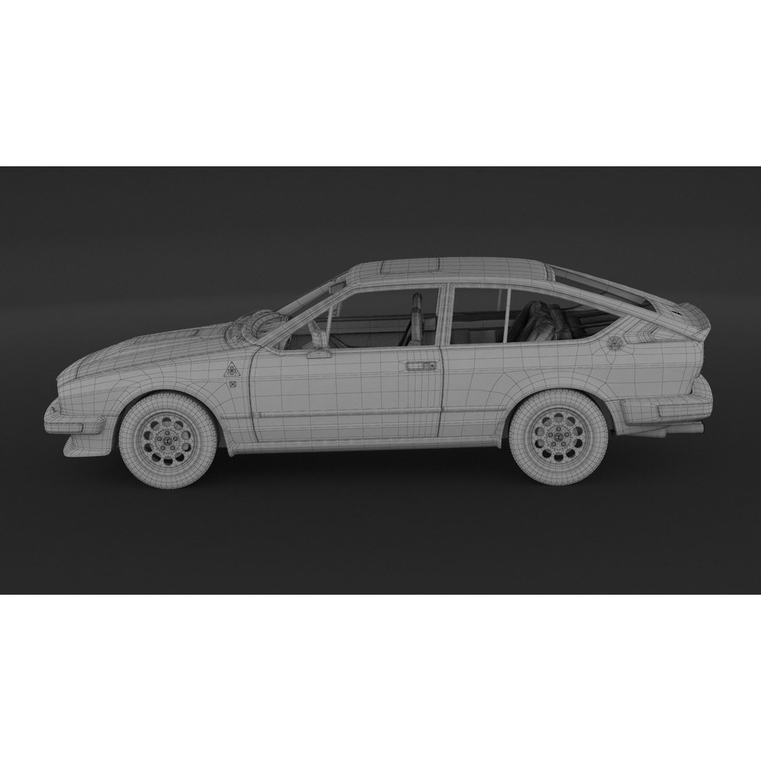 Alfa Romeo Alfetta GTV6 3D Model – High Poly Game Asset, FBX, OBJ - View 11