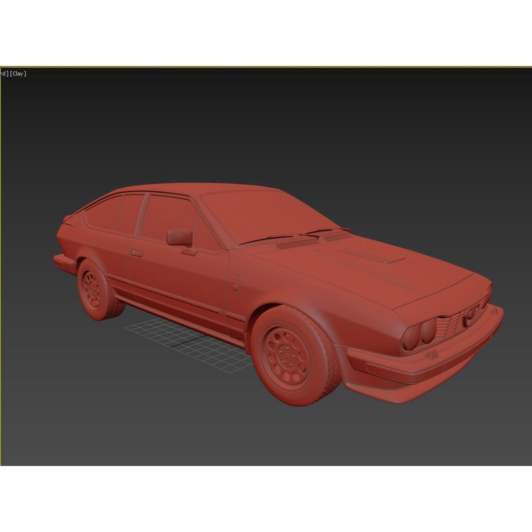 Alfa Romeo Alfetta GTV6 3D Model – High Poly Game Asset, FBX, OBJ - View 15
