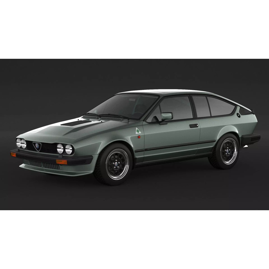 Alfa Romeo Alfetta GTV6 3D Model – High Poly Game Asset, FBX, OBJ - View 2
