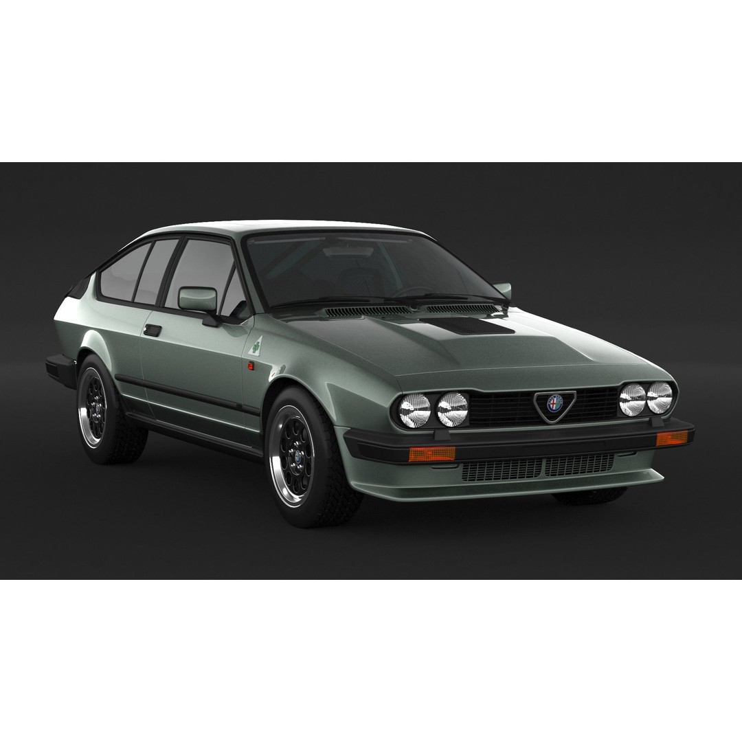 Alfa Romeo Alfetta GTV6 3D Model – High Poly Game Asset, FBX, OBJ - View 4