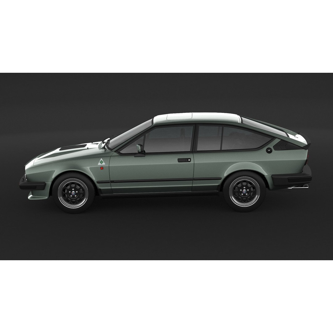 Alfa Romeo Alfetta GTV6 3D Model – High Poly Game Asset, FBX, OBJ - View 6
