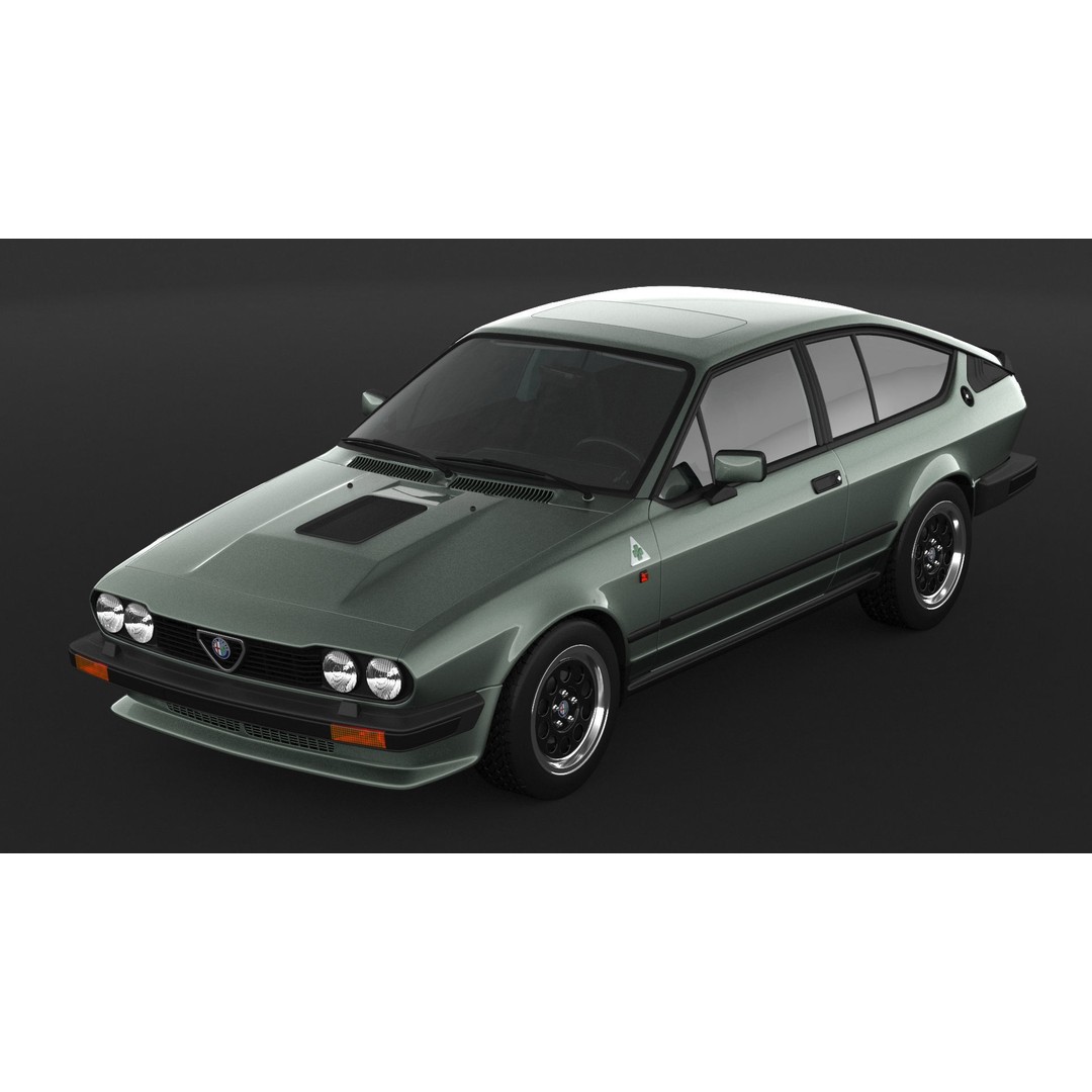 Alfa Romeo Alfetta GTV6 3D Model – High Poly Game Asset, FBX, OBJ - View 7