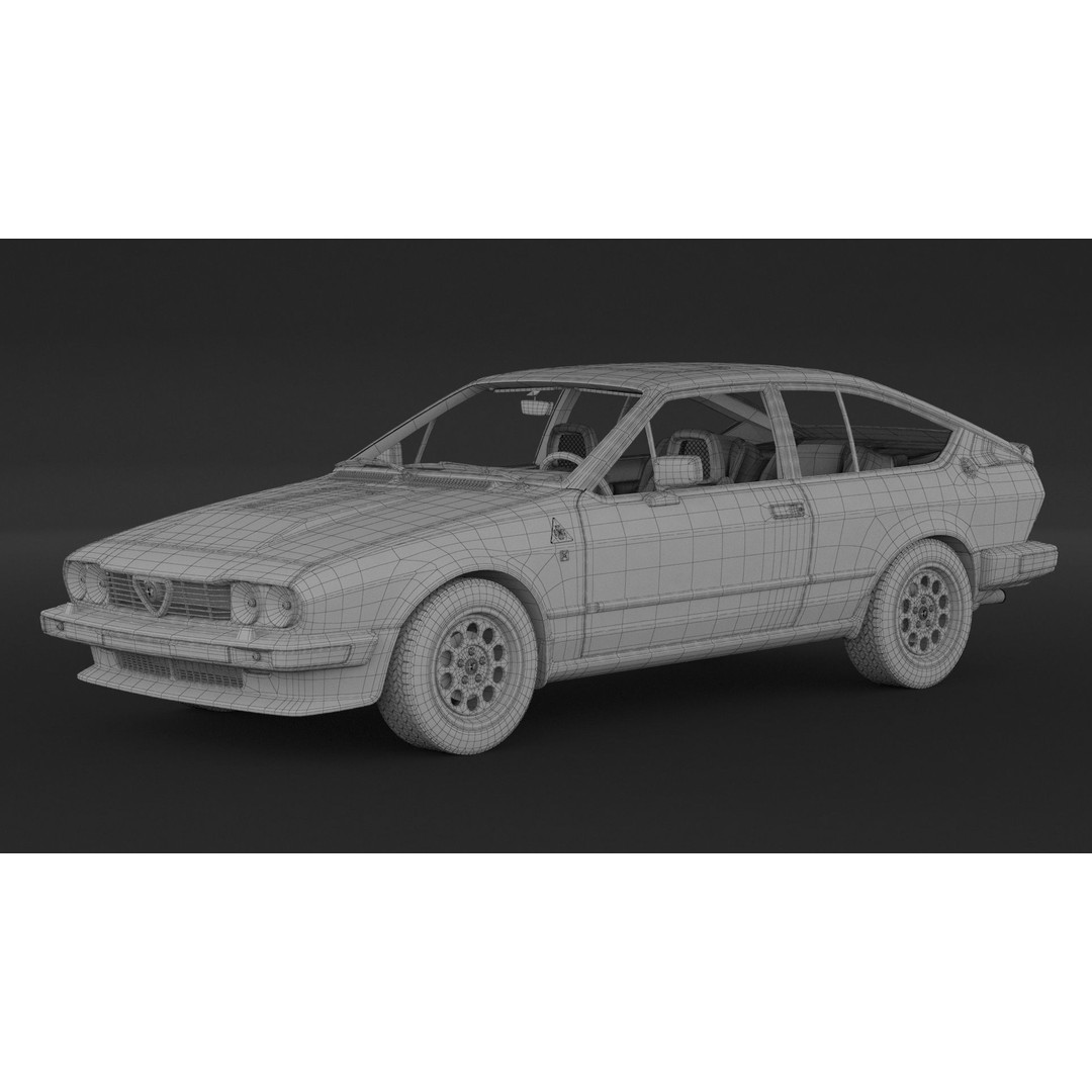 Alfa Romeo Alfetta GTV6 3D Model – High Poly Game Asset, FBX, OBJ - View 9