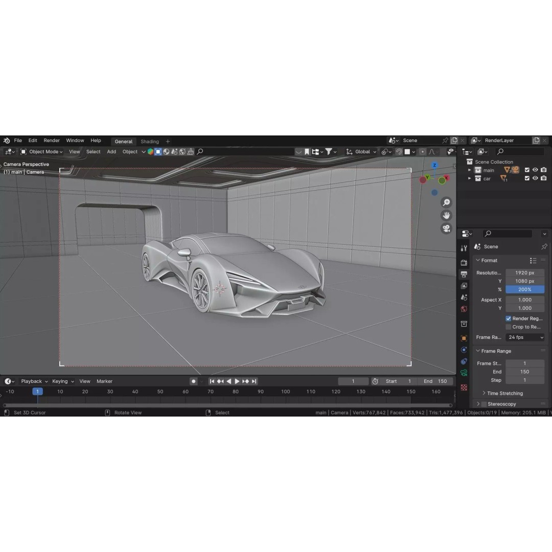 CC Cerberus 3D Model – High Poly Sports Car, Blender, FBX, OBJ
