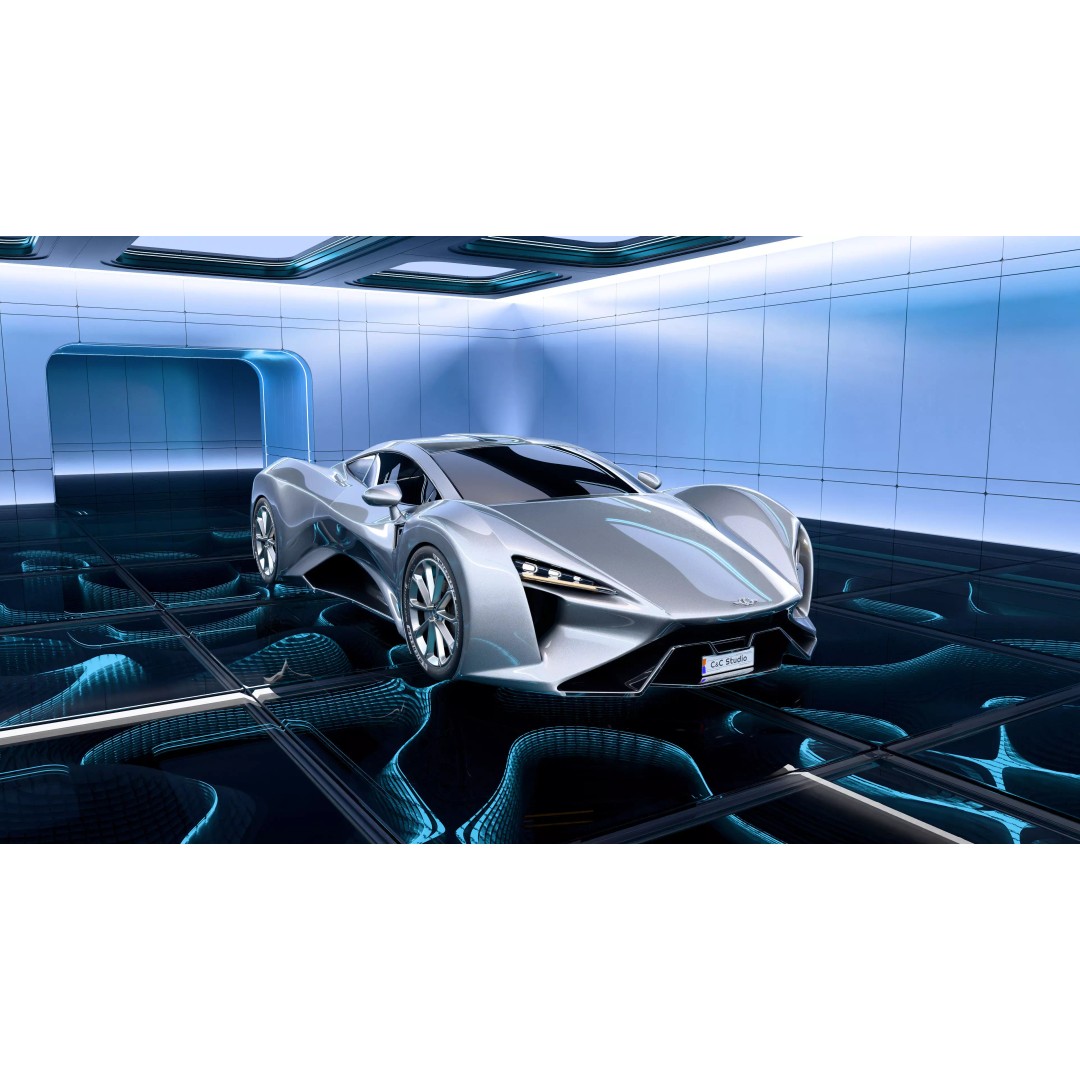 CC Cerberus 3D Model – High Poly Sports Car, Blender, FBX, OBJ - View 2