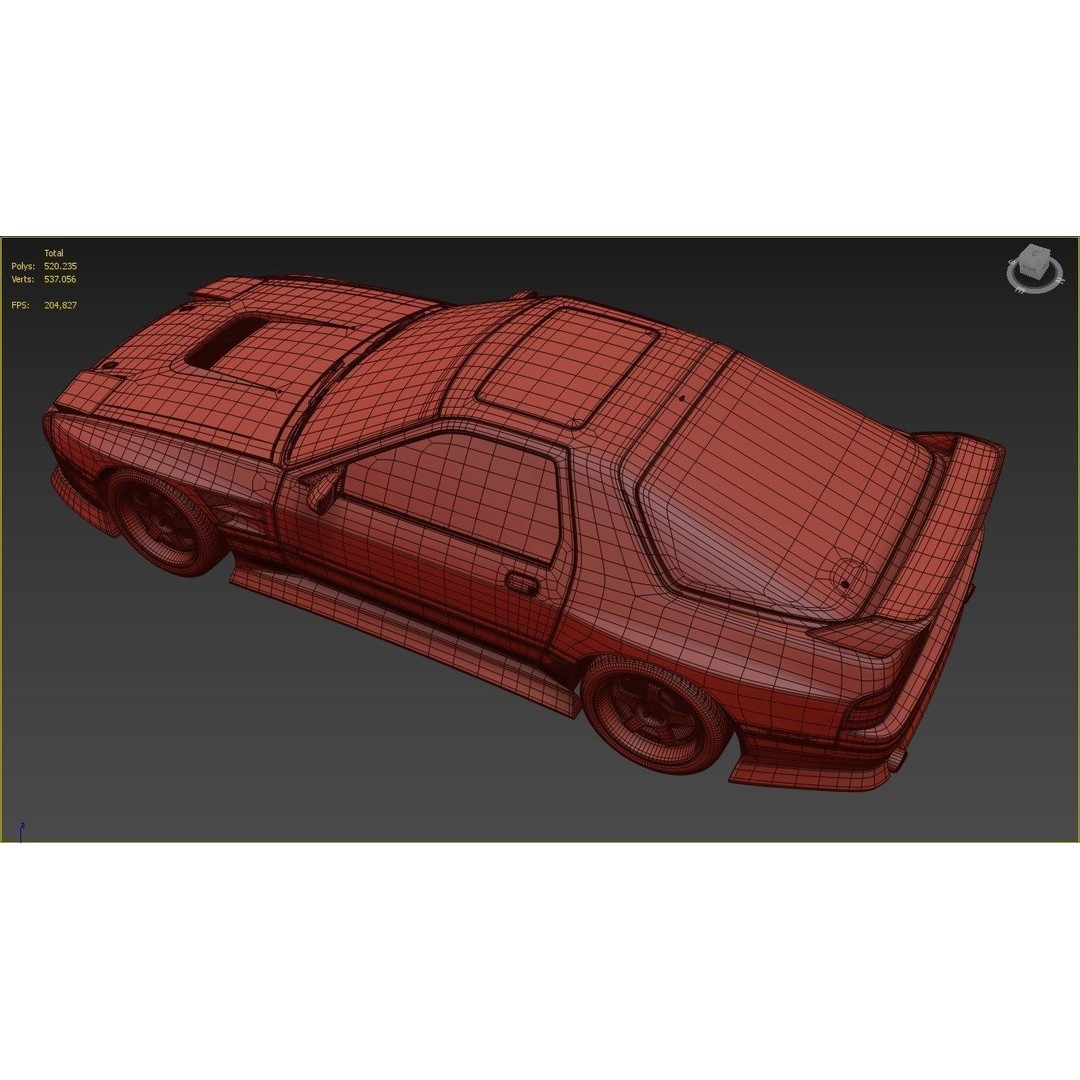 Mazda RX-7 FC3S 3D Model – High Poly Racing Car, FBX & OBJ Formats