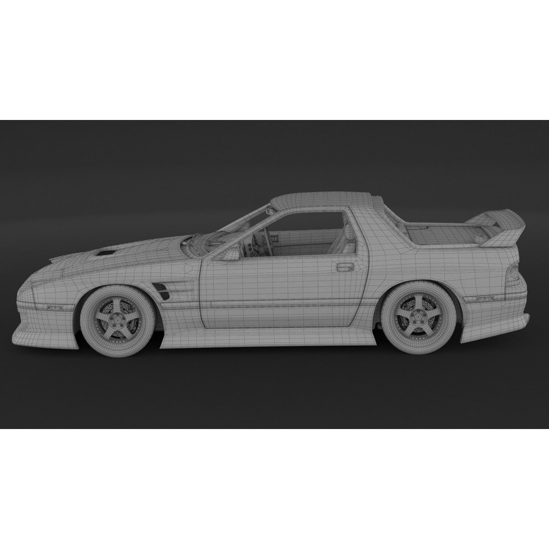 Mazda RX-7 FC3S 3D Model – High Poly Racing Car, FBX & OBJ Formats - View 11