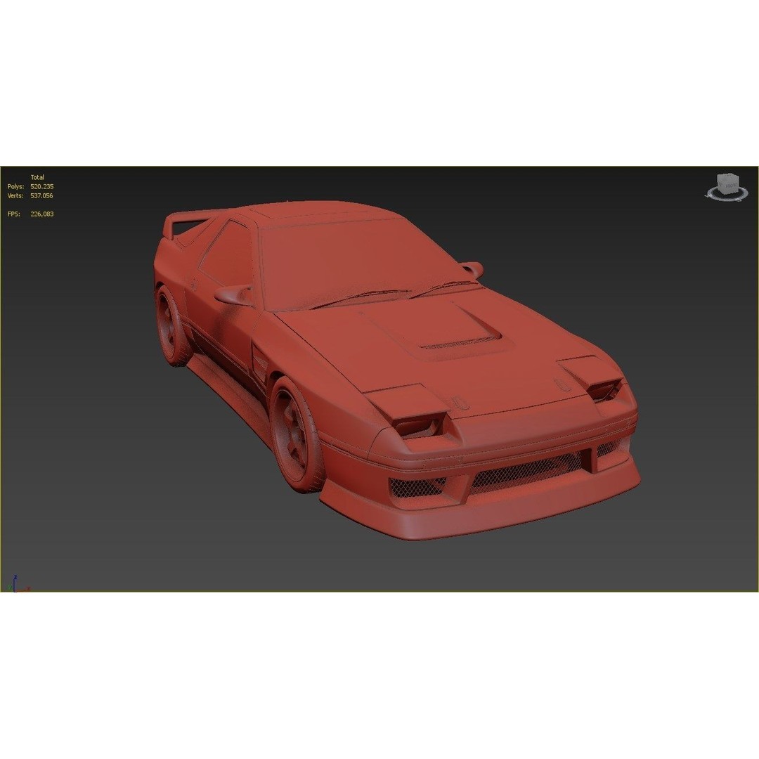 Mazda RX-7 FC3S 3D Model – High Poly Racing Car, FBX & OBJ Formats - View 12