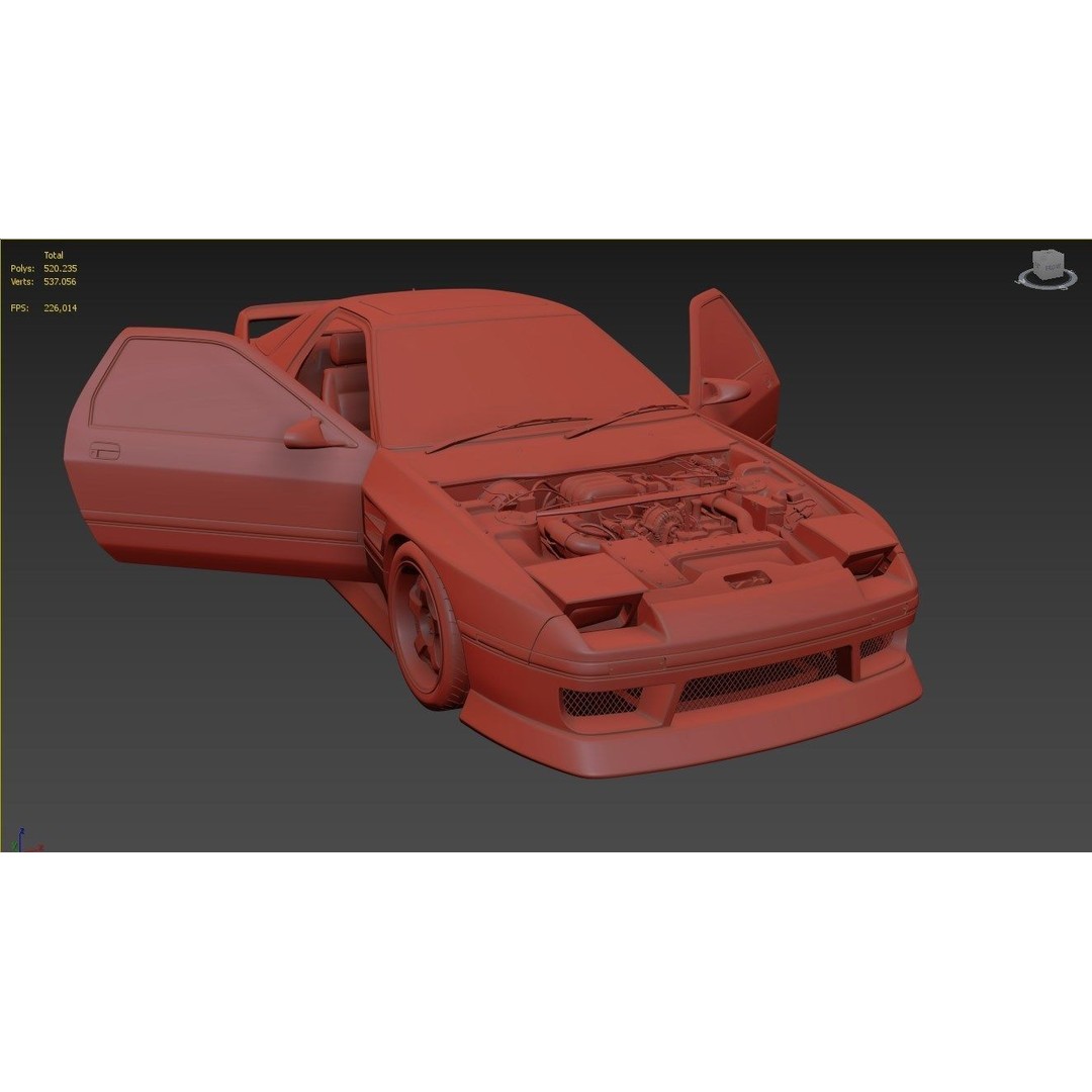 Mazda RX-7 FC3S 3D Model – High Poly Racing Car, FBX & OBJ Formats - View 13