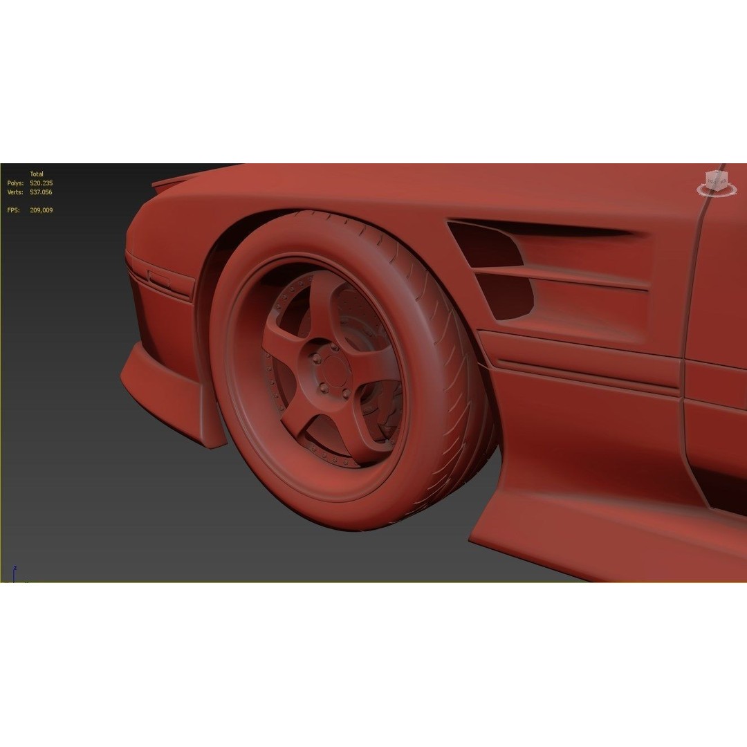 Mazda RX-7 FC3S 3D Model – High Poly Racing Car, FBX & OBJ Formats - View 14