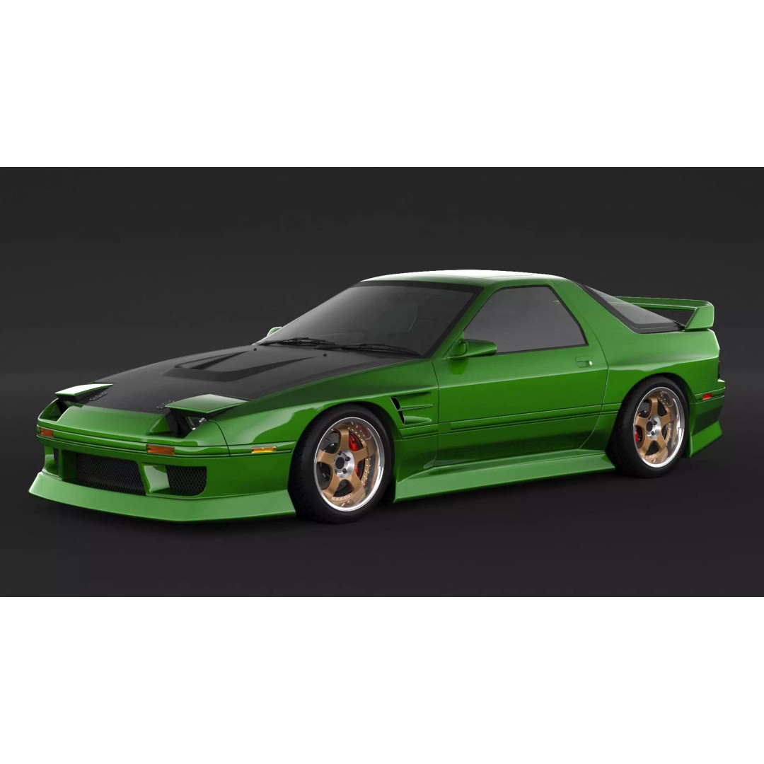 Mazda RX-7 FC3S 3D Model – High Poly Racing Car, FBX & OBJ Formats - View 2