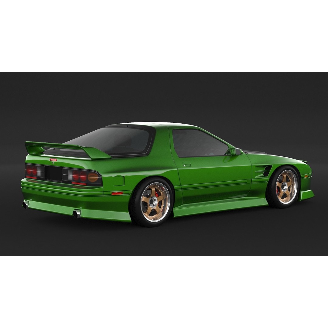 Mazda RX-7 FC3S 3D Model – High Poly Racing Car, FBX & OBJ Formats - View 3