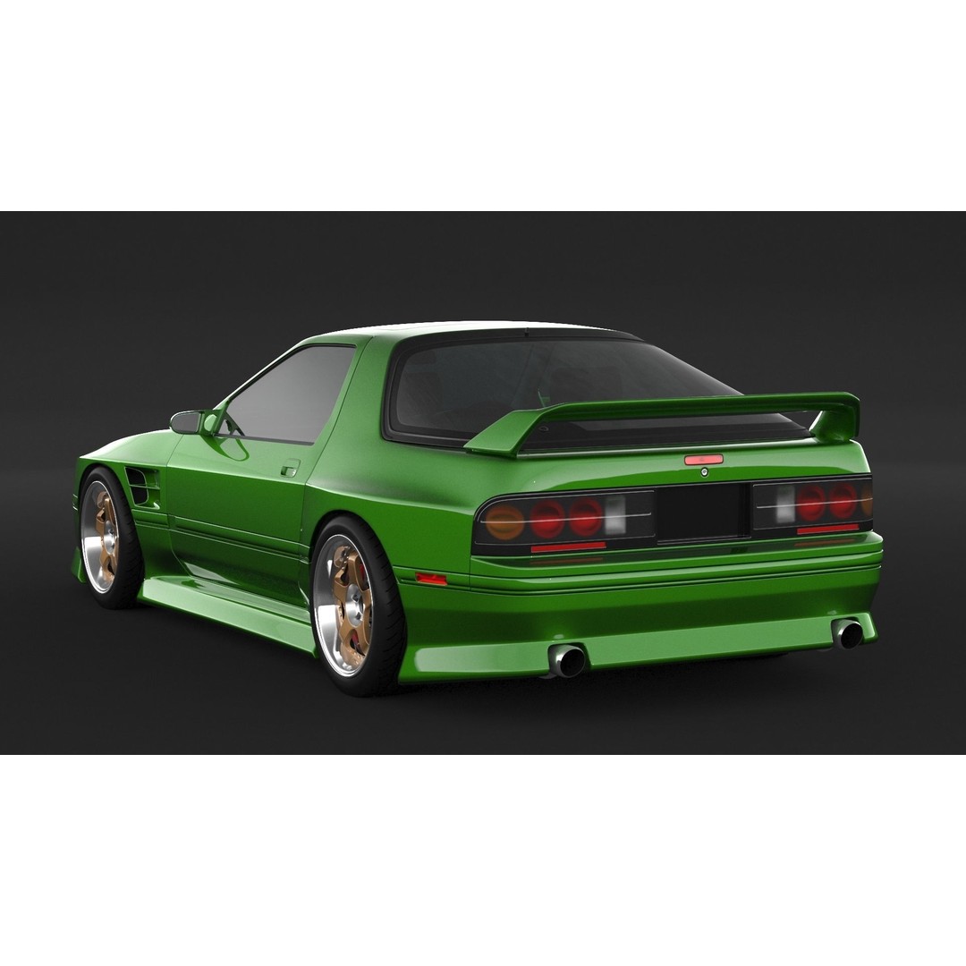 Mazda RX-7 FC3S 3D Model – High Poly Racing Car, FBX & OBJ Formats - View 5