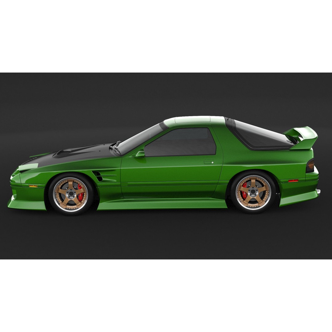 Mazda RX-7 FC3S 3D Model – High Poly Racing Car, FBX & OBJ Formats - View 6